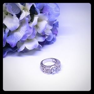 Women's 3.98 CT white topaz and CZ wedding band
